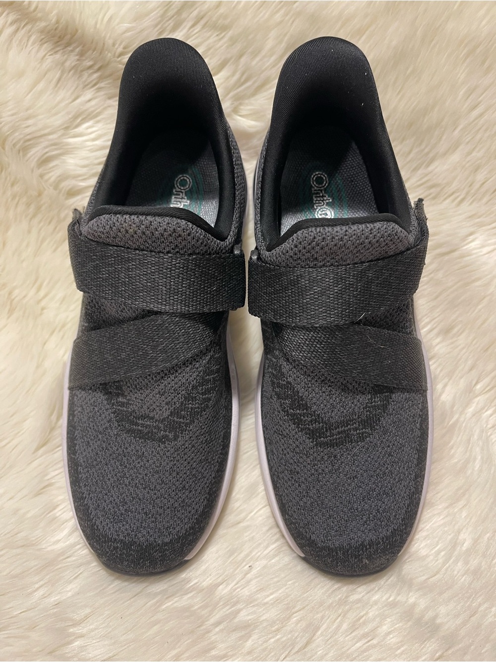 Orthofeet Athletic Slip-On Shoes with Hook-and-Loop Strap 7W